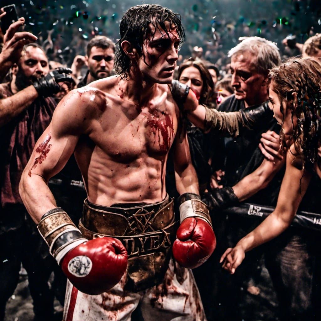 Weary Boxer in Gritty, Early Film Style