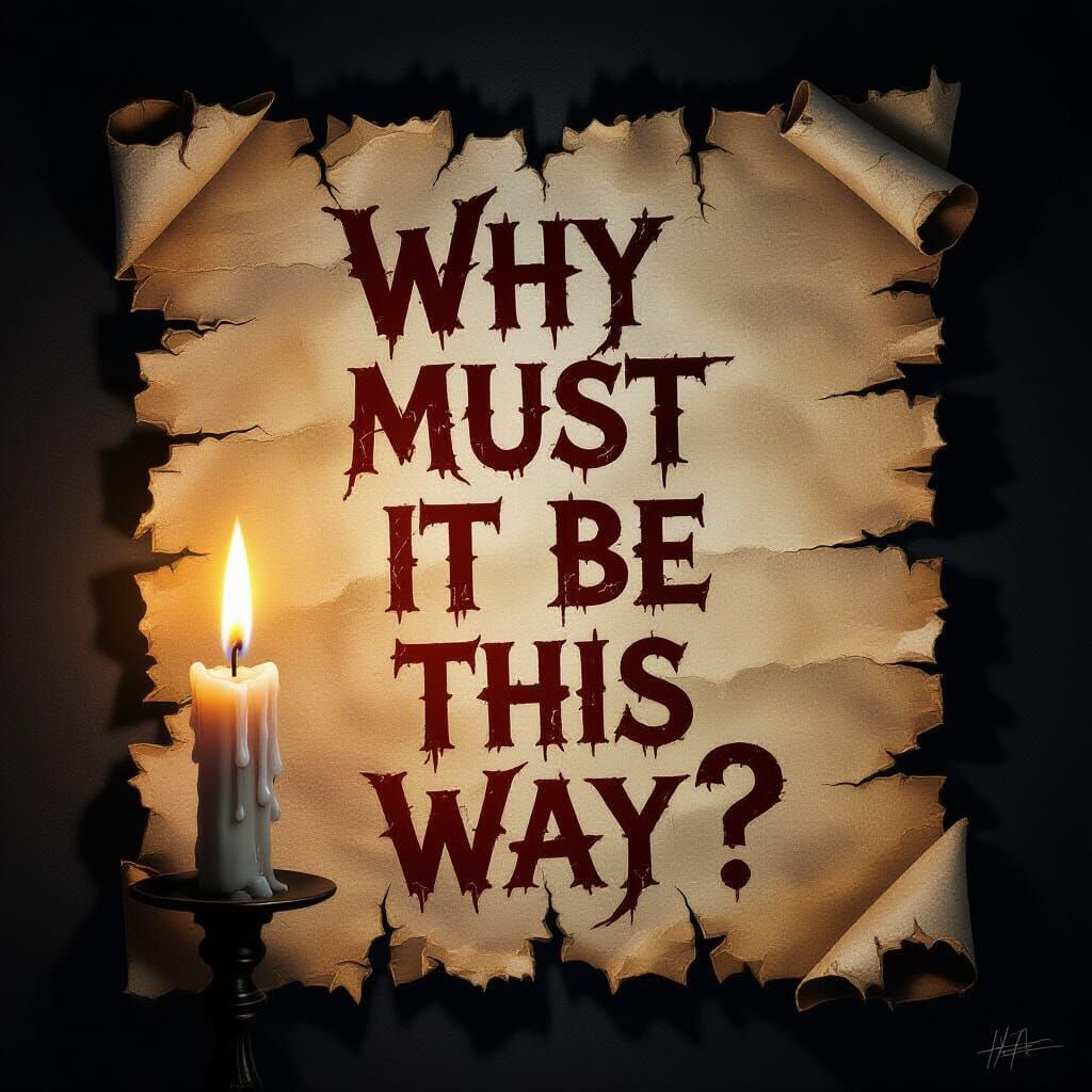 Distressed Ink Scrawled on Parchment