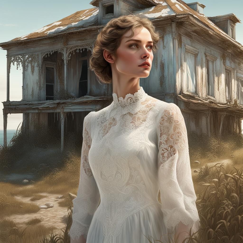 Lady in Lace: Dufaycolor Coastal Portrait