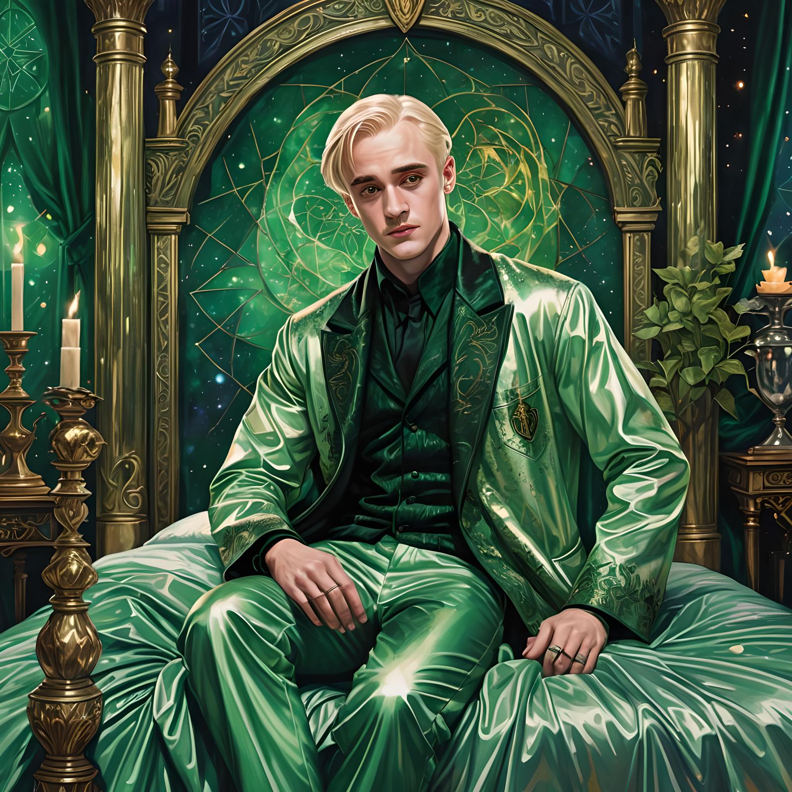 Draco malfoy, green bedroom.