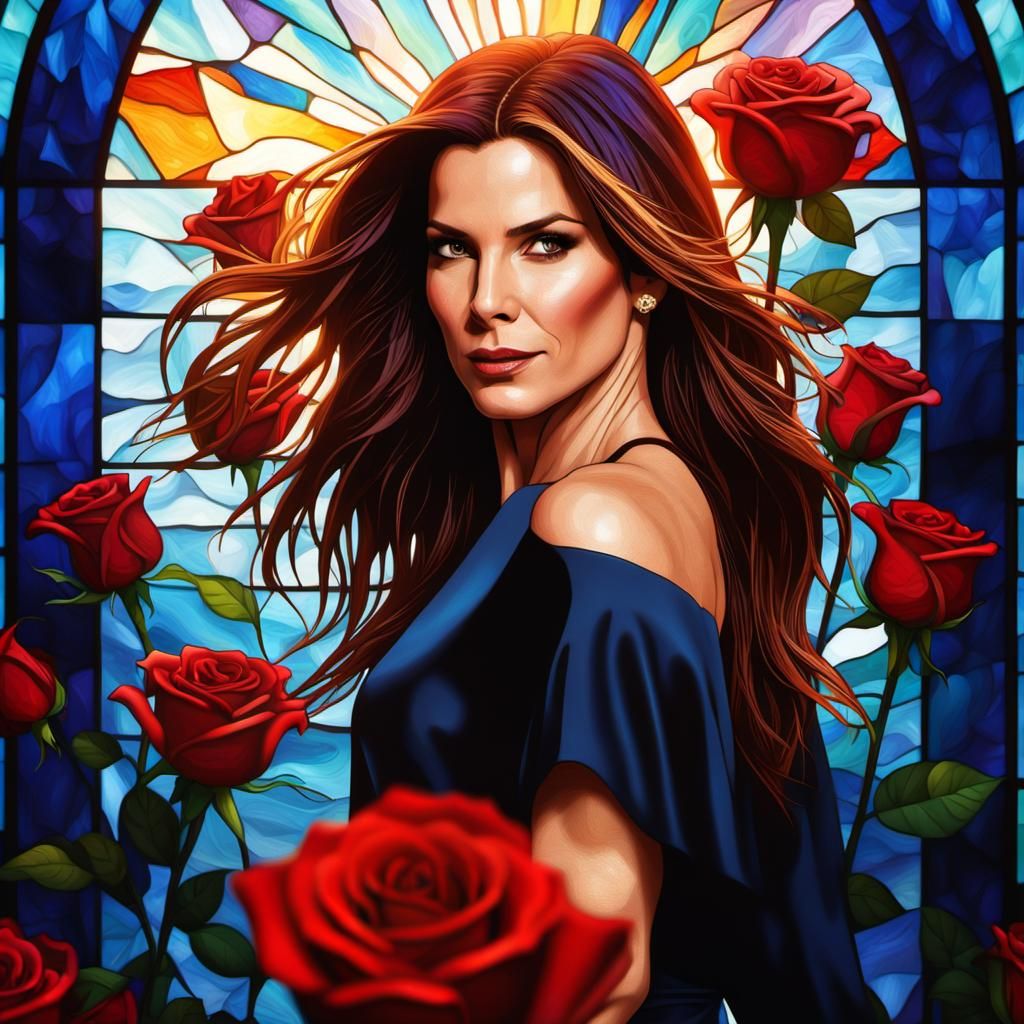 Sandra Bullock in Hyperdetailed Sunshine Portrait