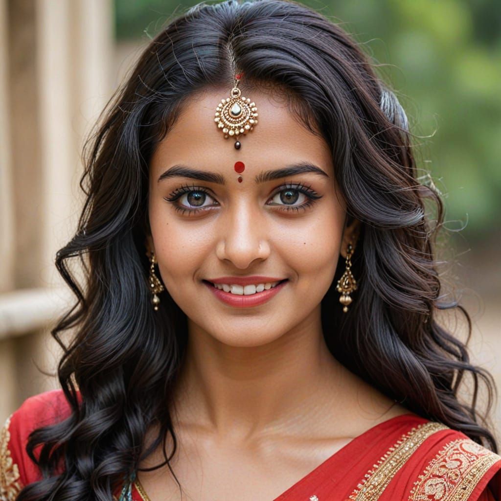 Indian Beauty in Traditional Red Attire