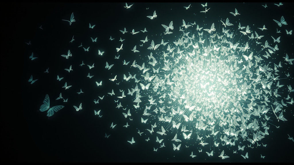 Ethereal Butterfly Swarm Patronus in Dark Forest