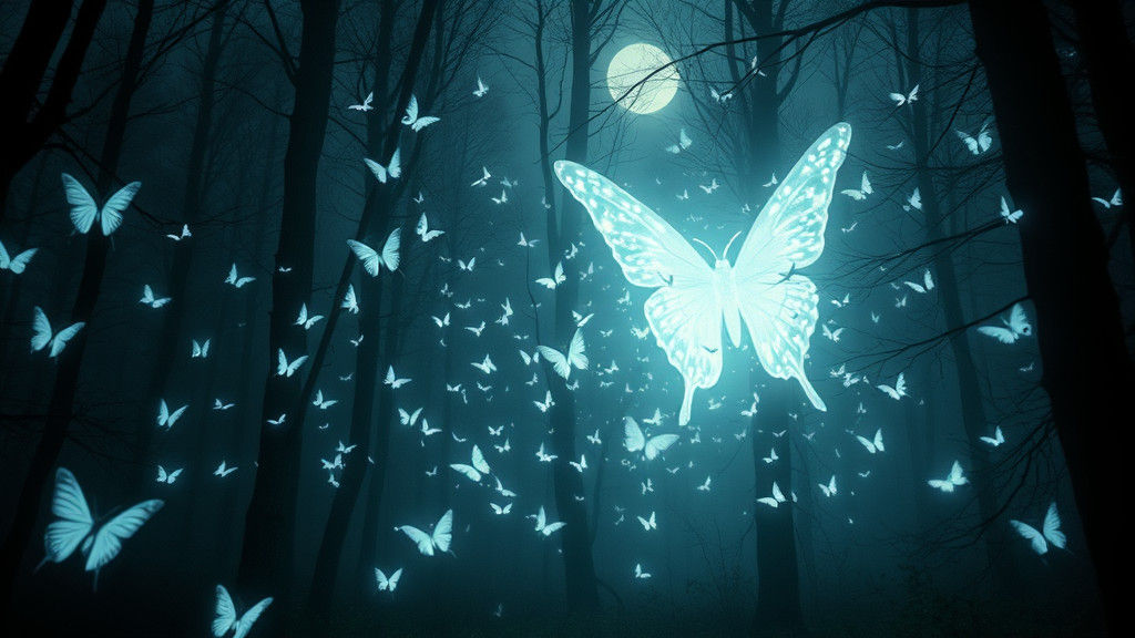 Magical Butterfly Patronus in Mystical Forest