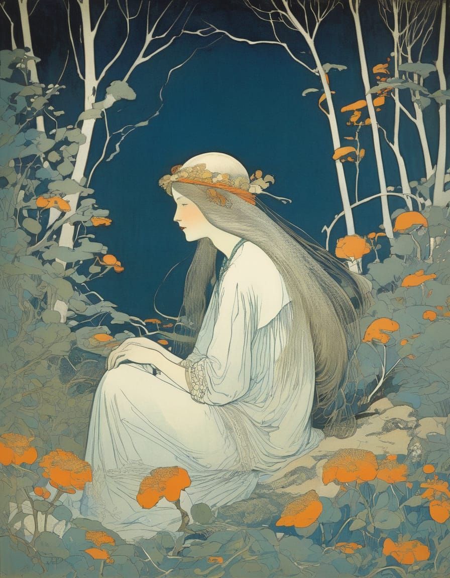 A Portrait of a Woman in Victorian Style