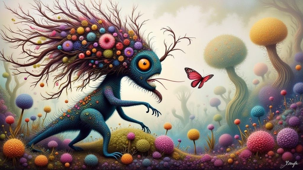 Whimsical Alien Dreamscapes in Abstract Art