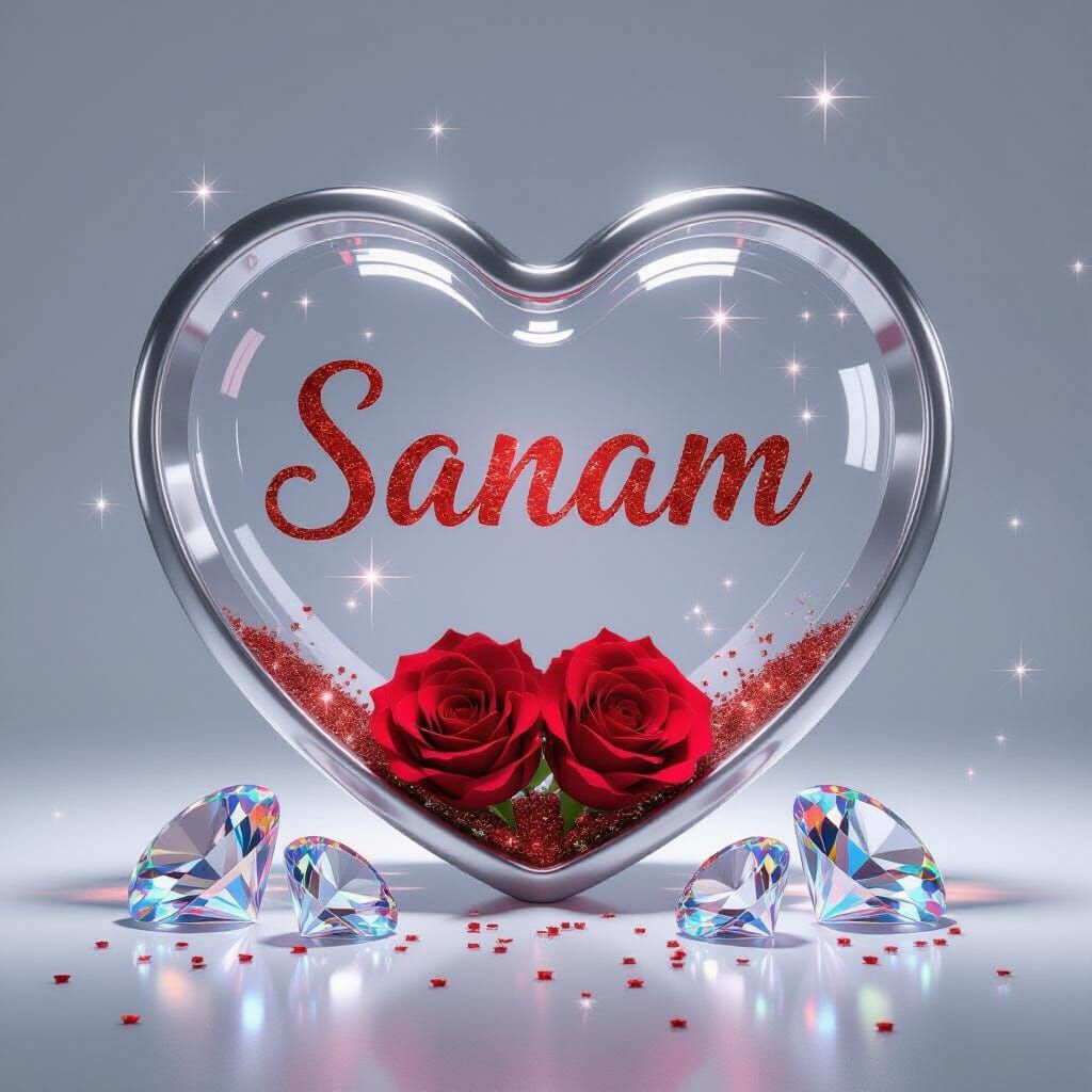 Heart-Shaped Glass Container with Red Roses