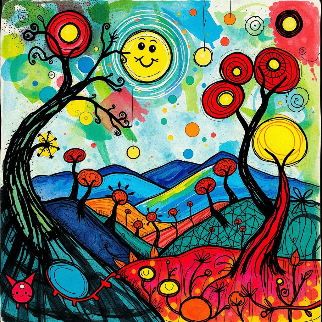 Alien Landscape in Abstract Expressionist Style