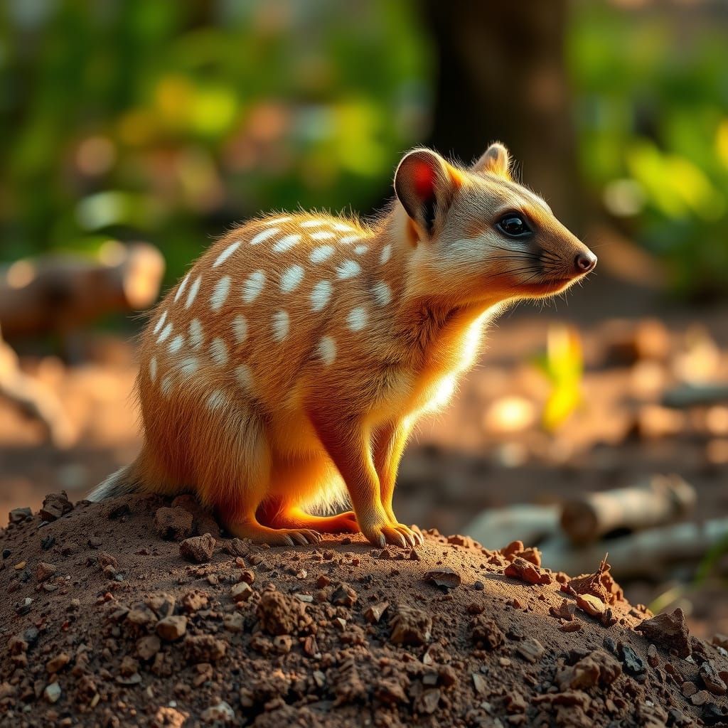 Polka Dot Numbat in Morning Sunlight