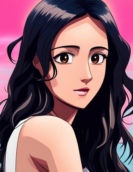 Jenna Ortega as Anime Character Portrait