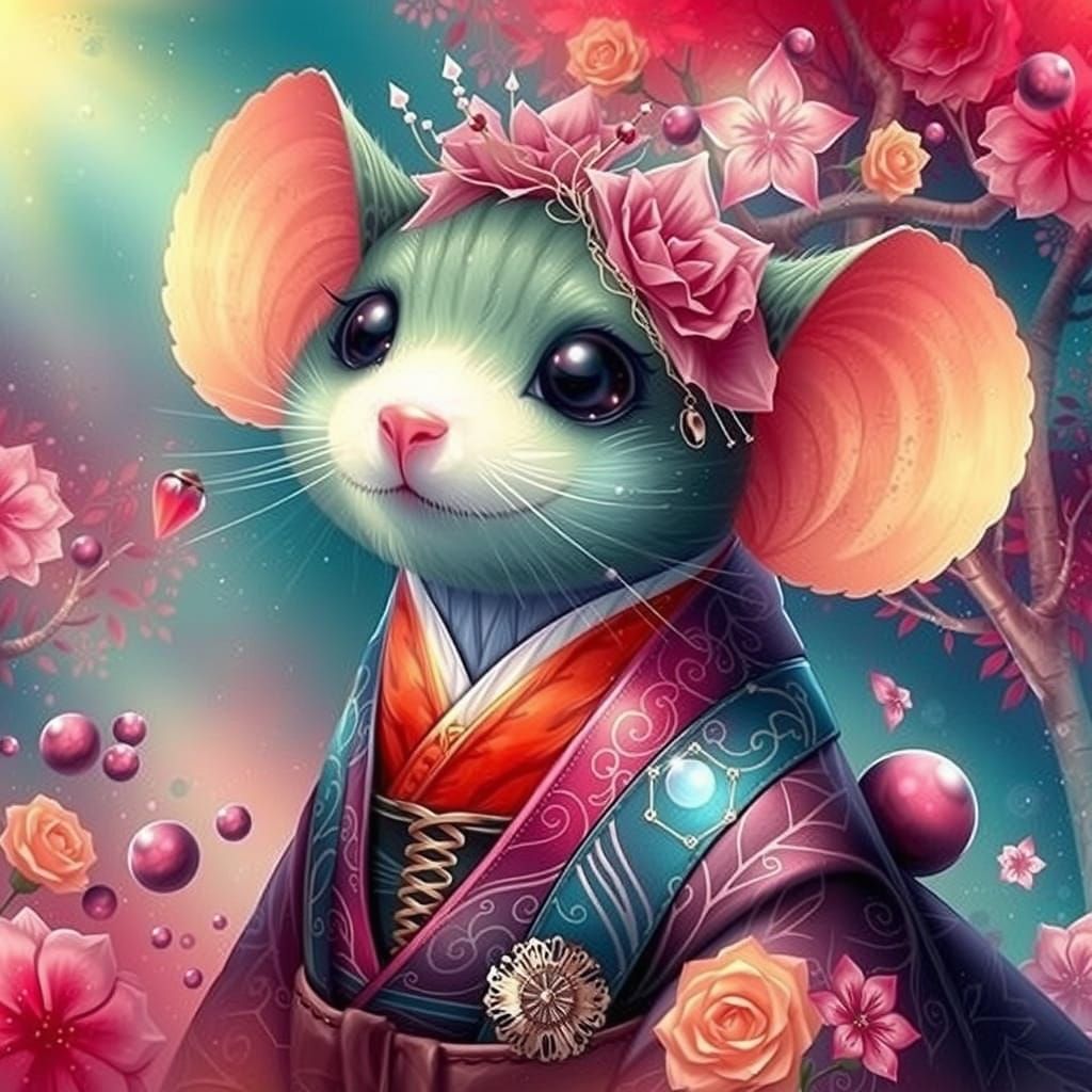 Beautiful Flower with Leaves on Stem