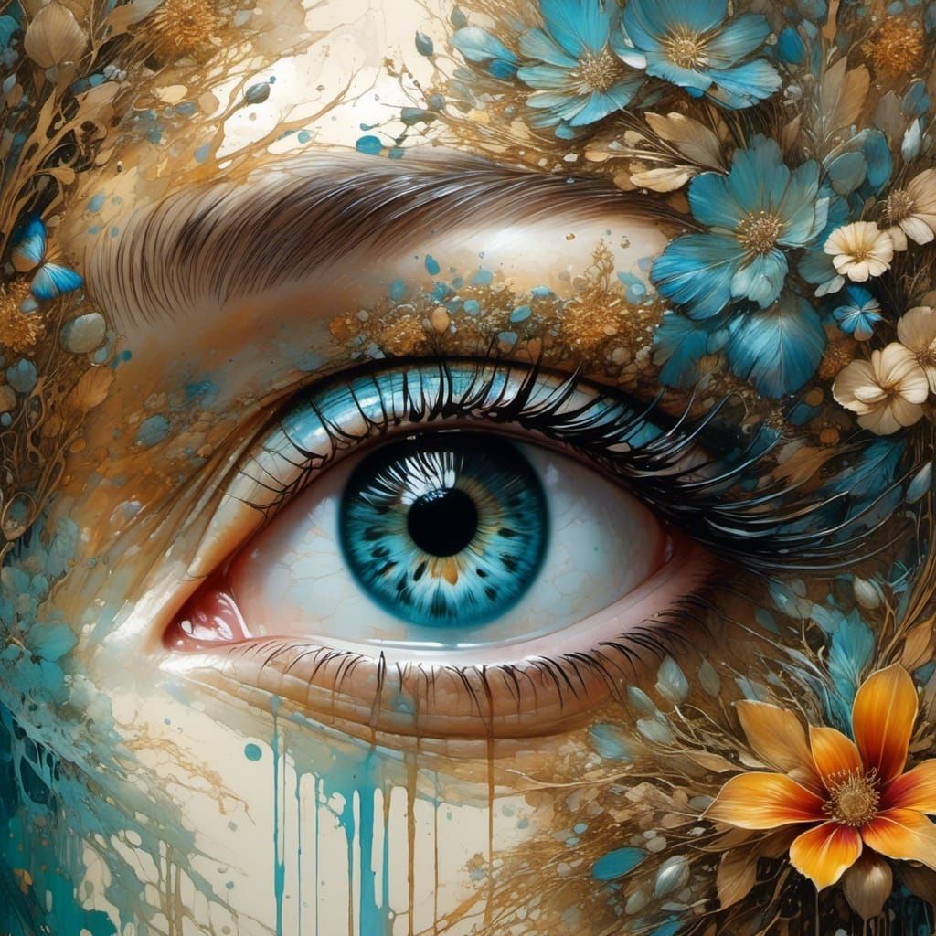 Intricate Eye Beauty: Nature God Portrait