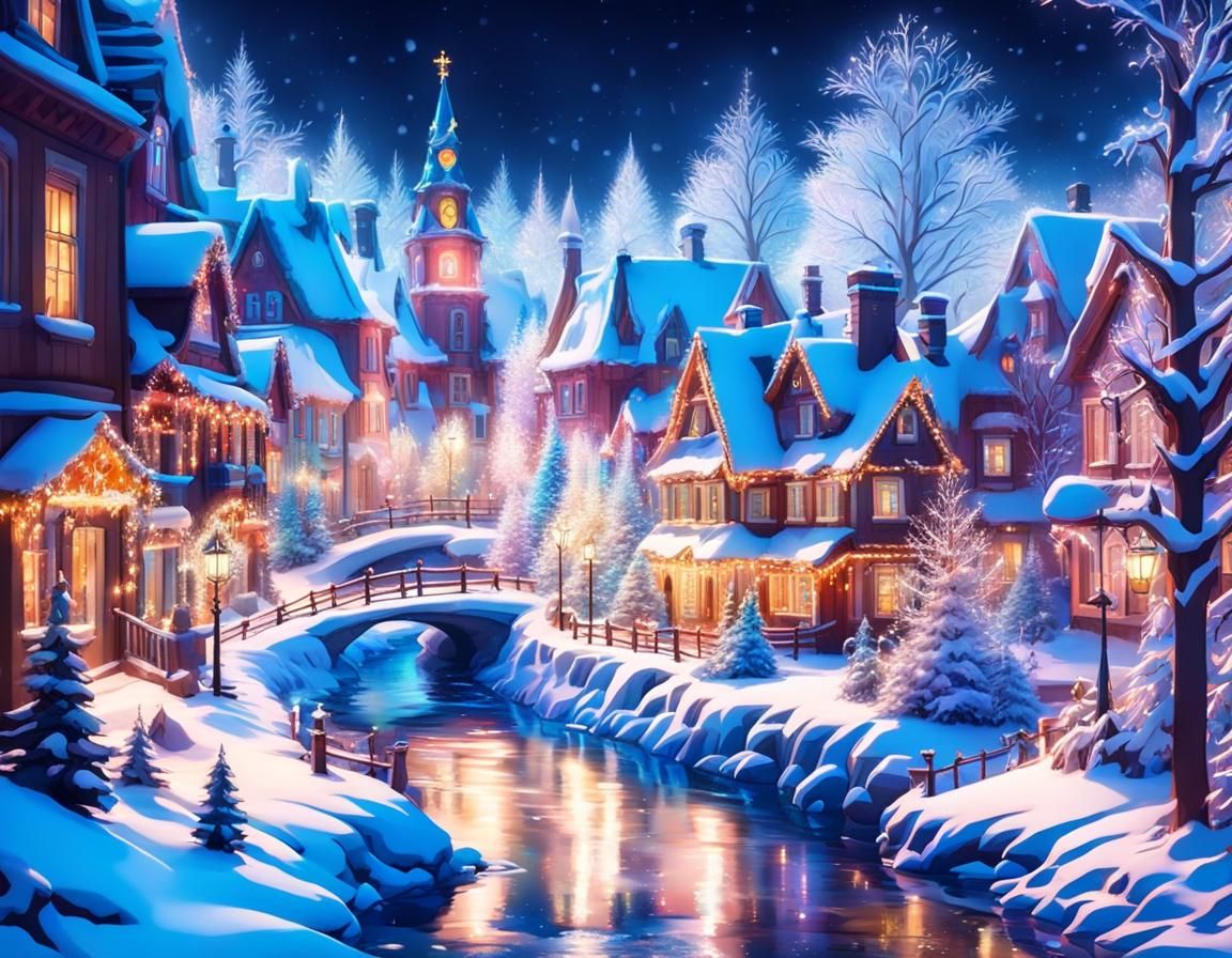 Sparkling Christmas Lights in Winter Wonderland