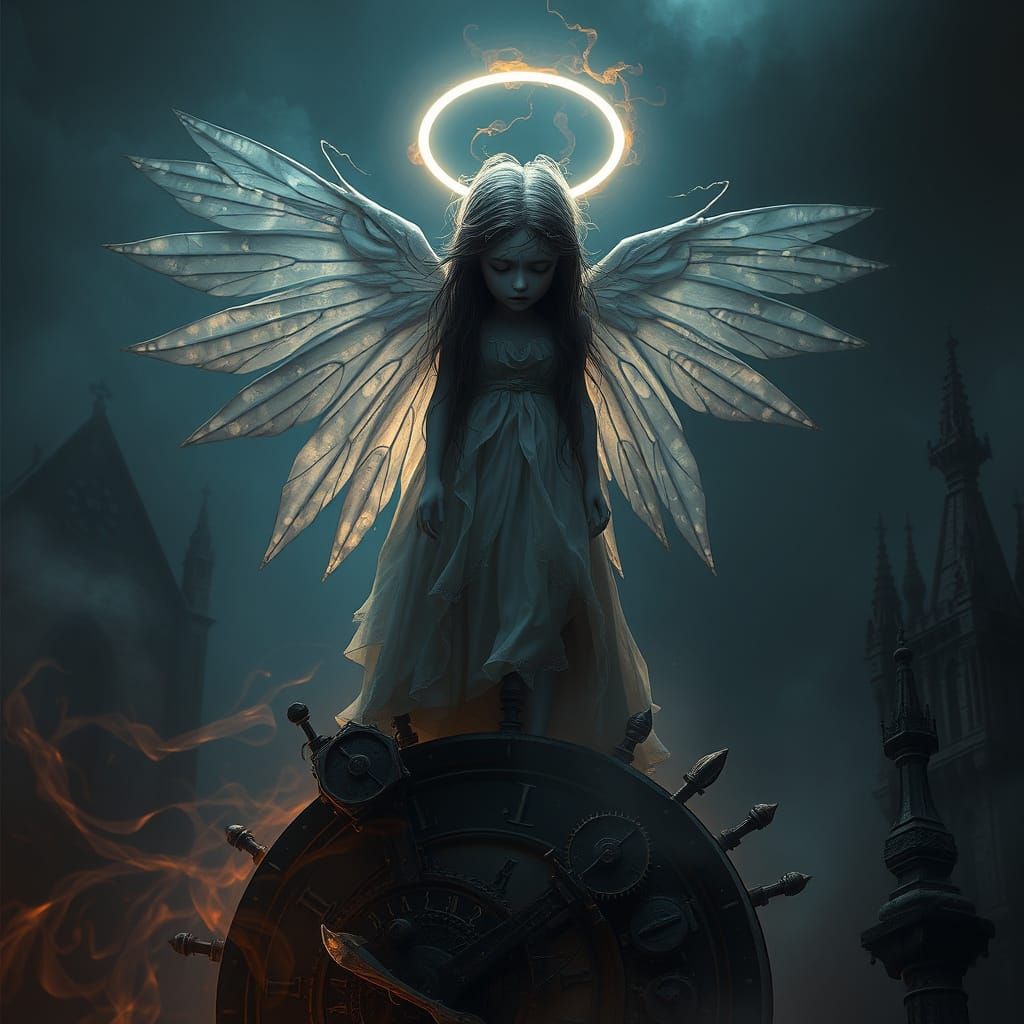 Sorrowful Goddess in a Dreamlike Realm