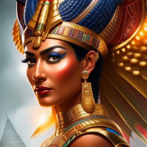 Nefertiti Portrait in Art Nouveau Style