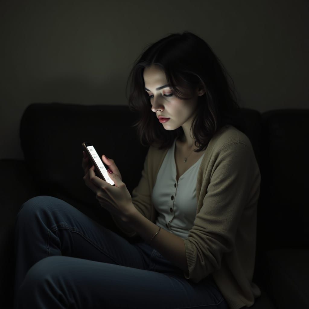 Muted Contemplation in a Darkened Room