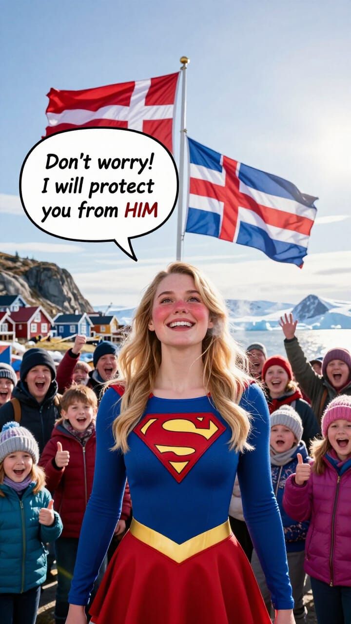 Supergirl's Joyful Arctic Mission in Photojournalism Style