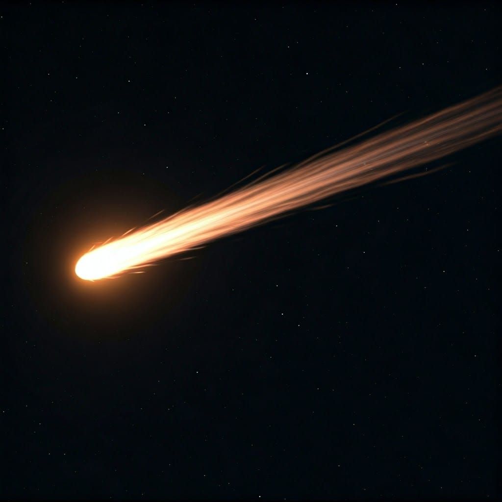 Bright Comet with Fiery Trail