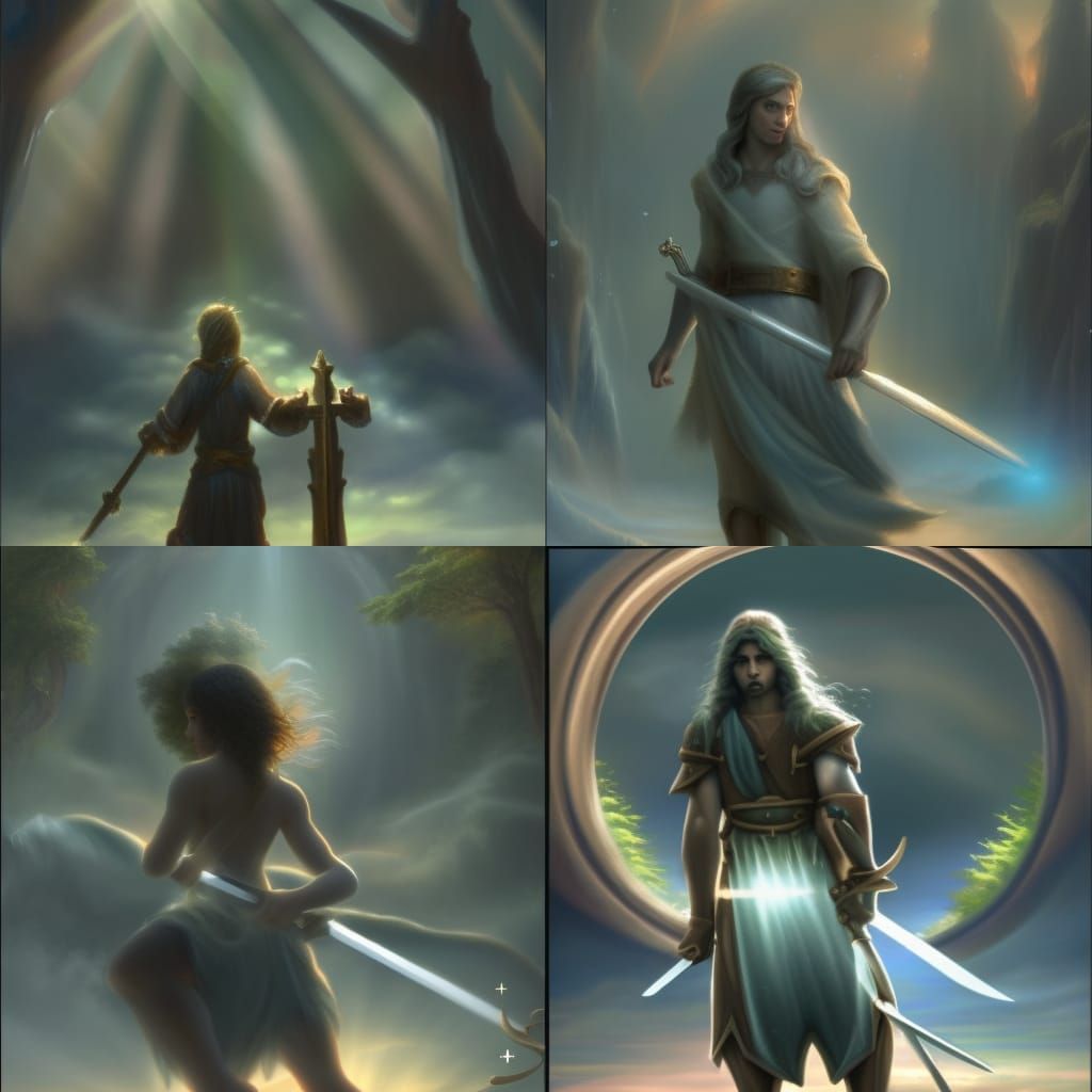 Dark Elf Warrior Enters Cave in Ethereal Fantasy Style