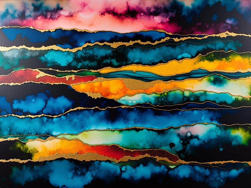 Vibrant Colorfield Painting with Horizontal Stripes