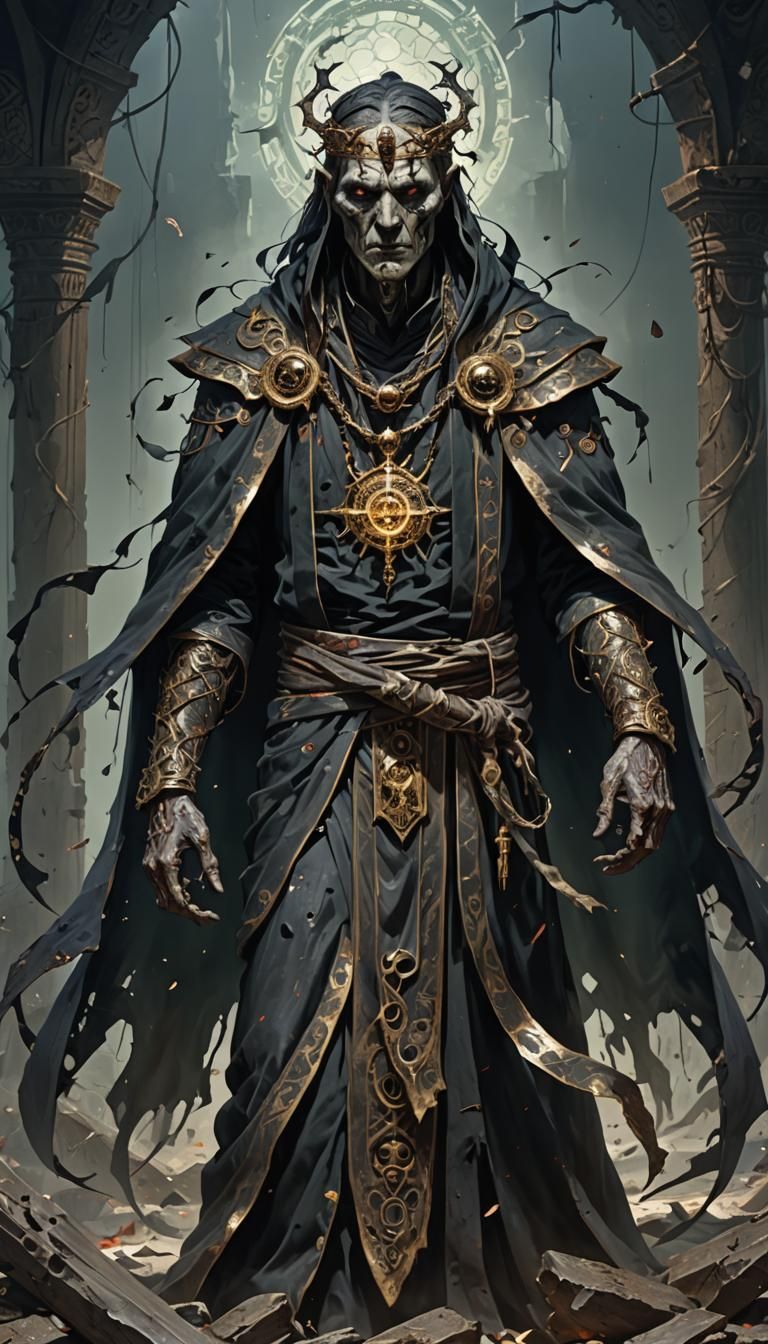 Ethereal Ancient Priest Enshrouded in Dark Energy