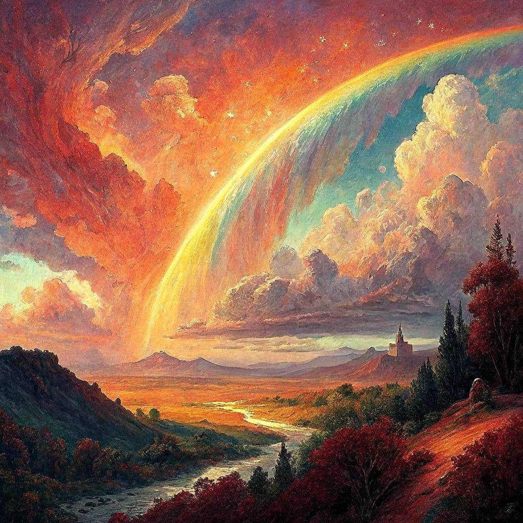 Iridescent Rainbow Spectrum in Ethereal Style