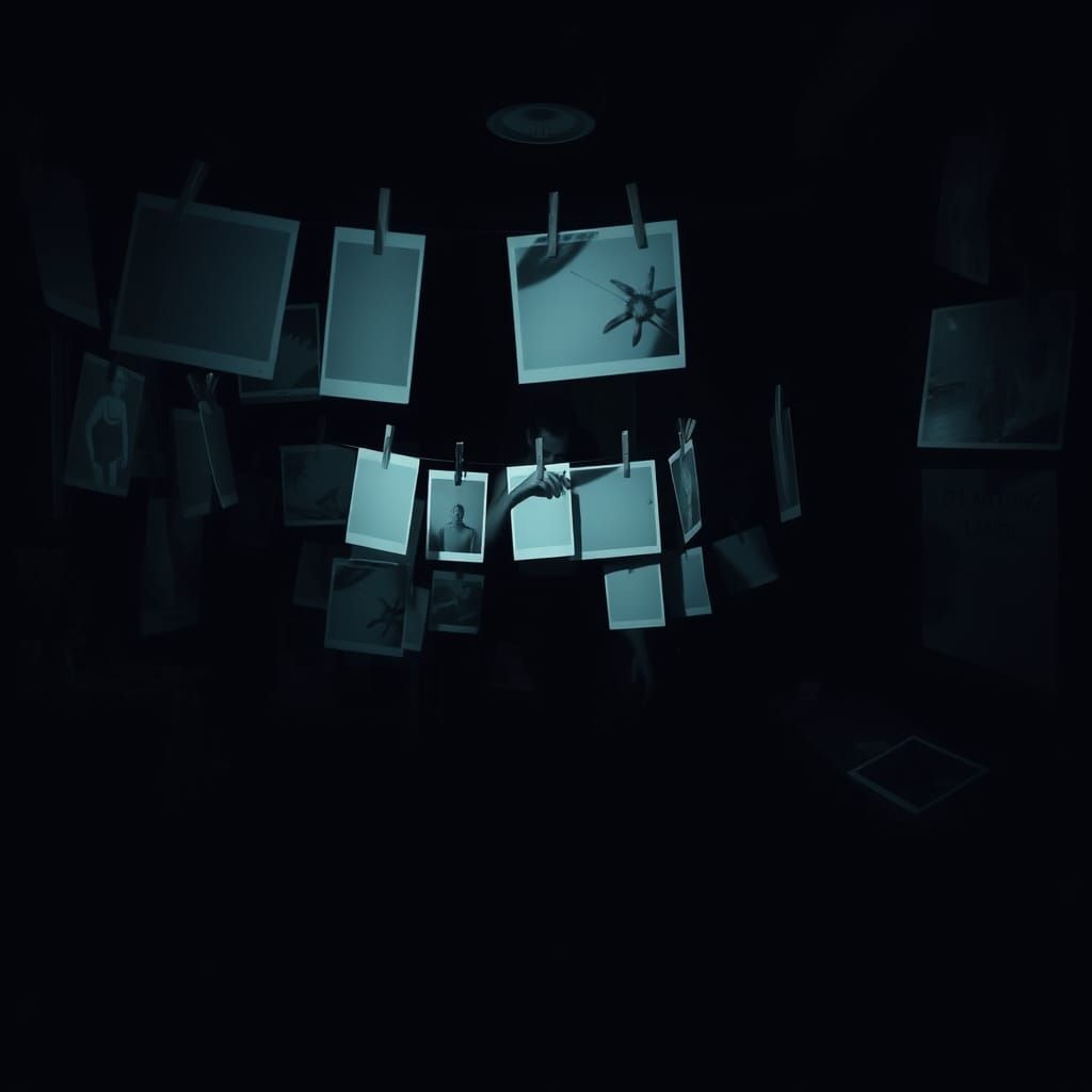 Hyperrealistic Photo Developing Room with Moody Lighting