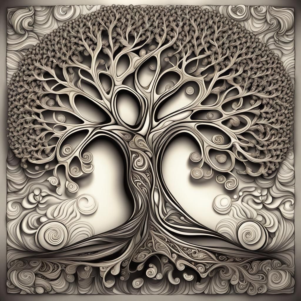 Abstract Fractal Tree of Life in 3D