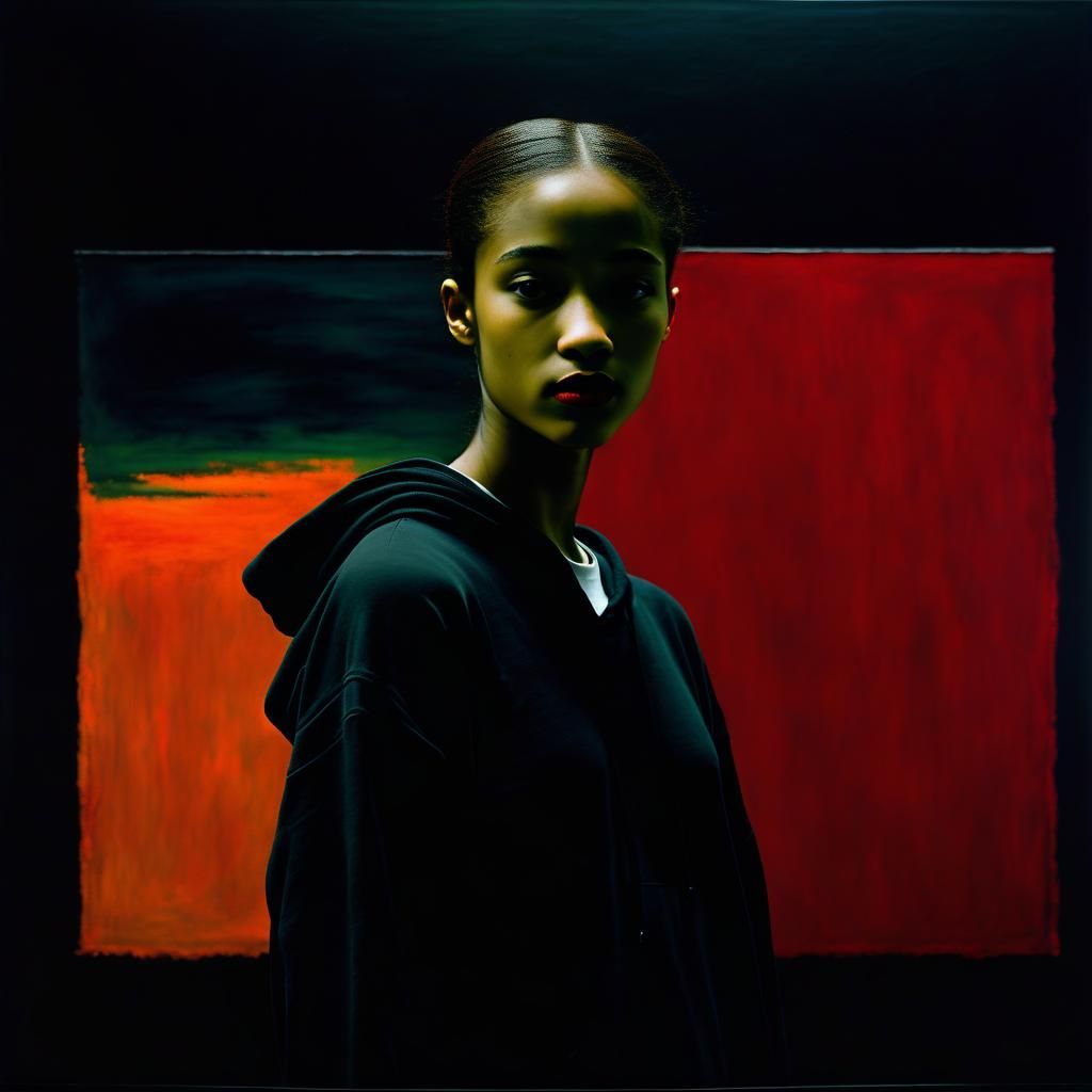 Hip-Hop Dancer in Rothko-esque Portrait
