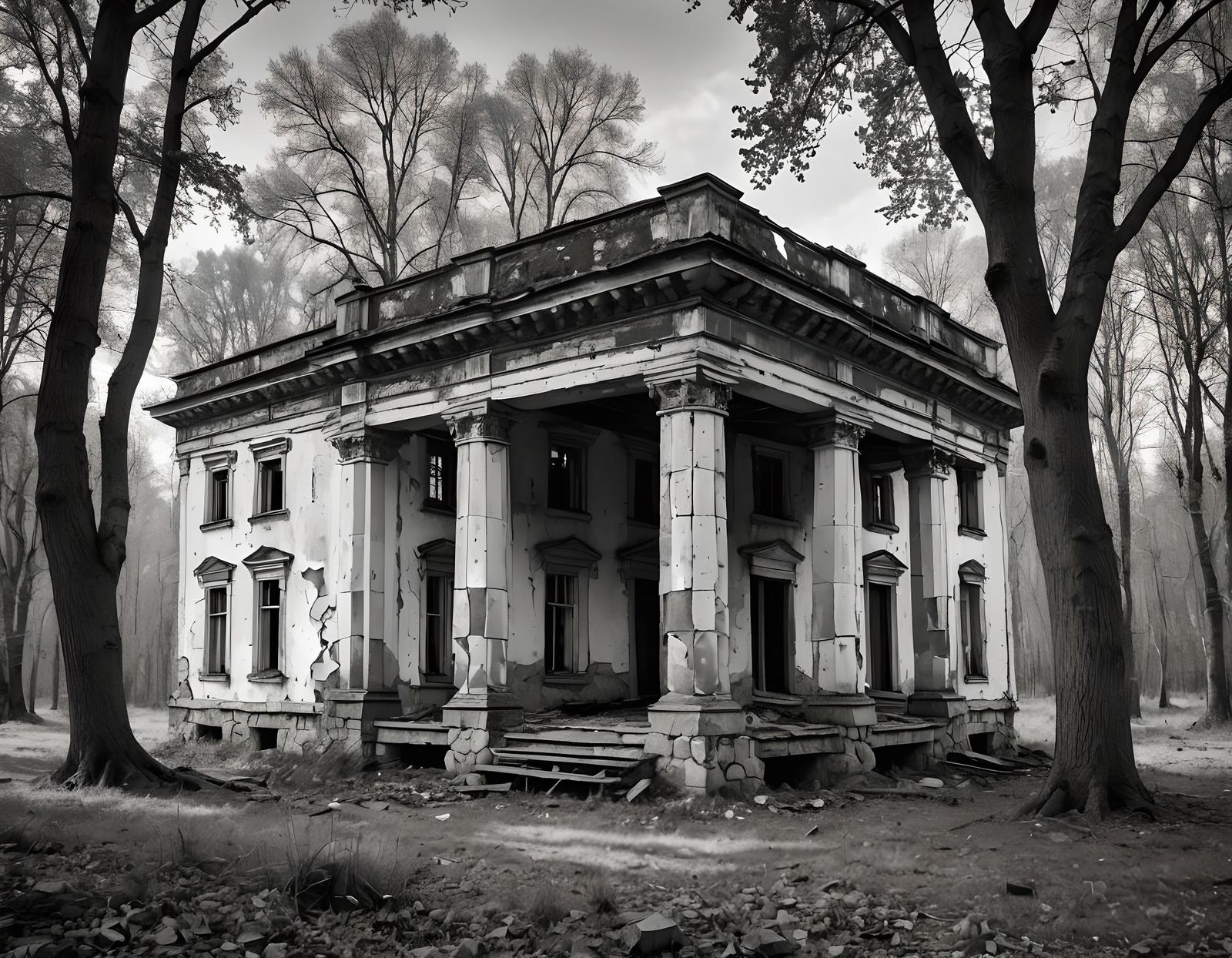 Ruined 19th Century Manor House in Russia