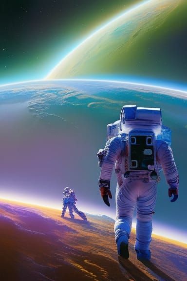 Astronaut Floating in Space: Ultra Realistic 16k Resolution