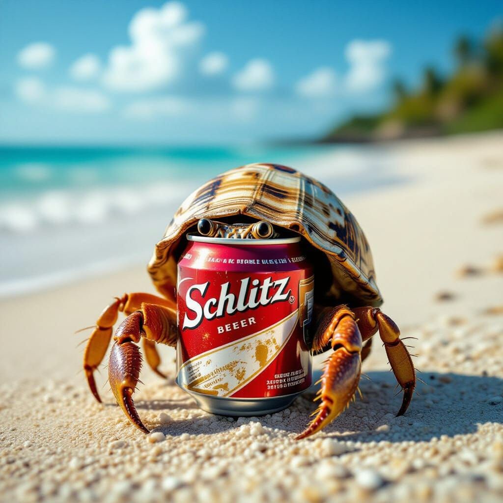 Hermit Crab Home: Schlitz Can Beach Dwelling