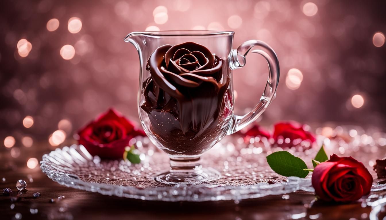 Chocolate Rose Formed from Drizzled Chocolate