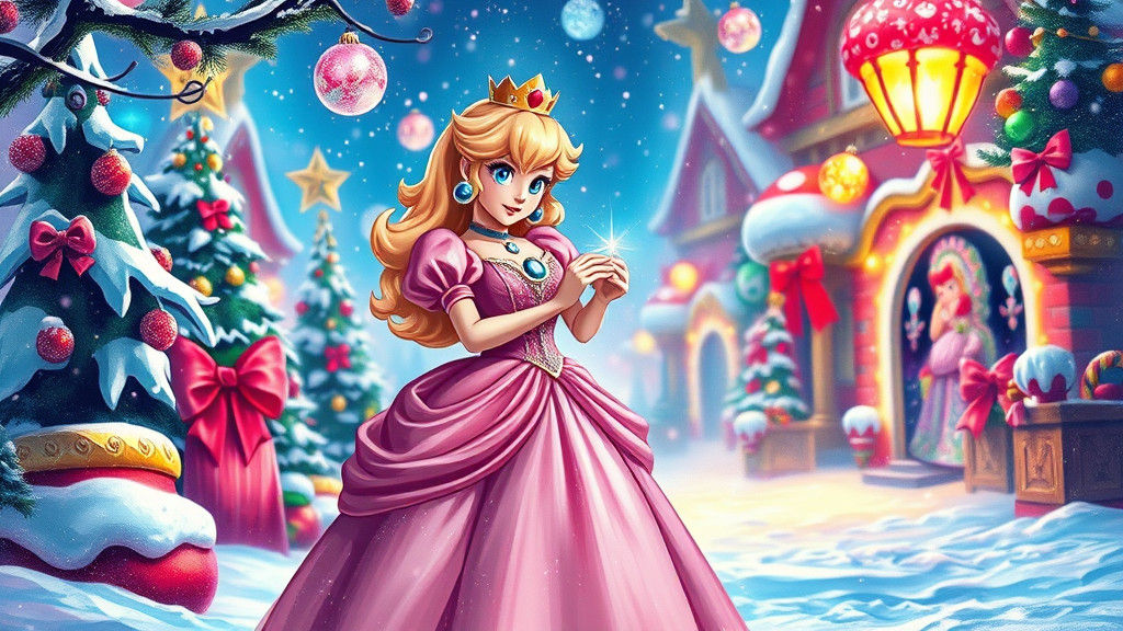 Princess Peach Christmas in Mushroom Kingdom, Graffiti Art