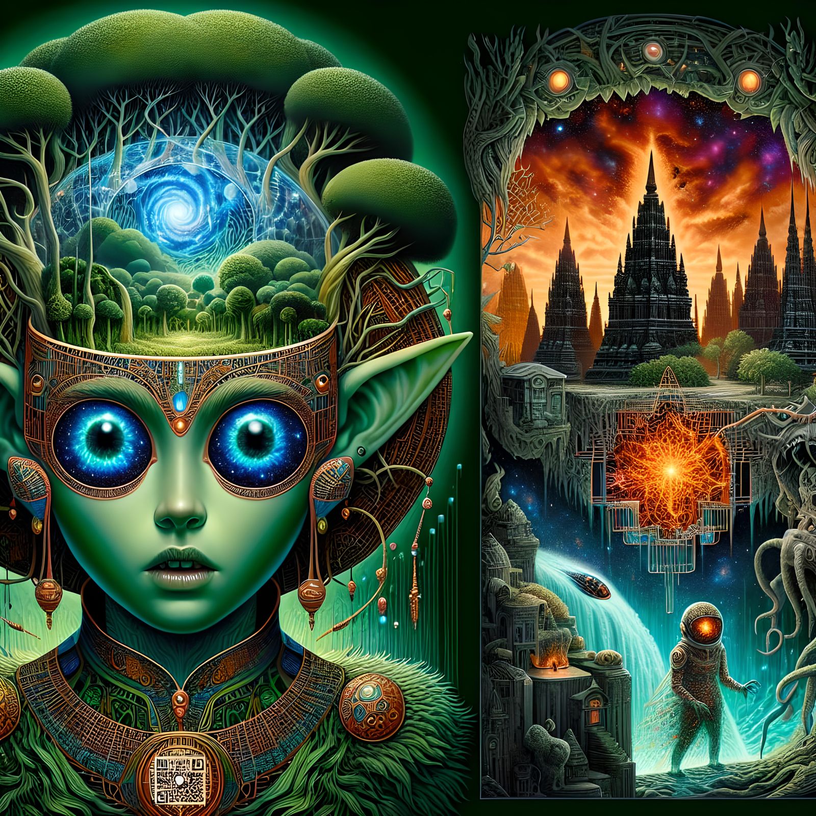 Enchanted Elf Realm: A Pop Surrealist Vision
