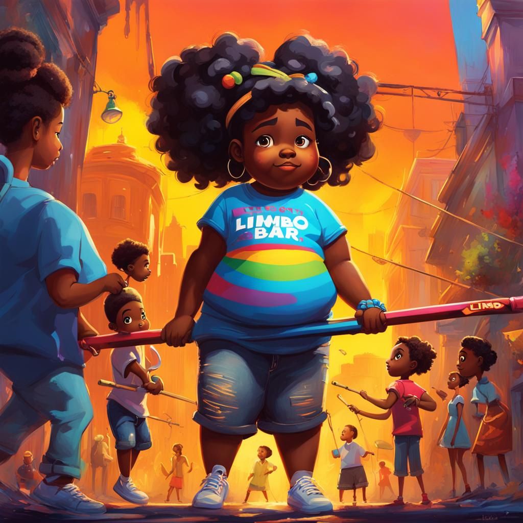 Limbo Game with Family: 3D Digital Art