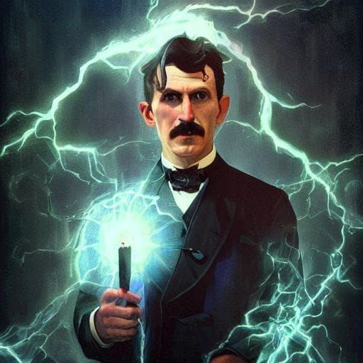 Abstract AI Rendition of Tesla