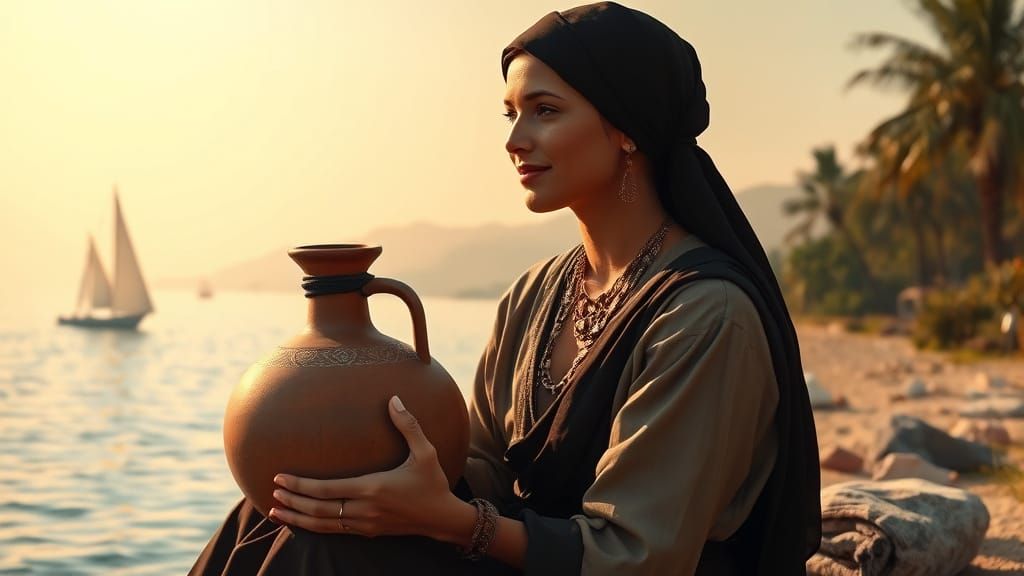 Woman by the Water in Orientalist Style