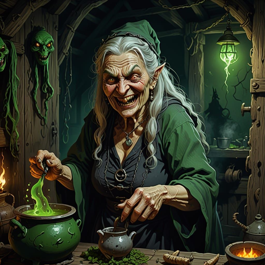 Russian Witch Brews Dark Magic in a Haunted Hut