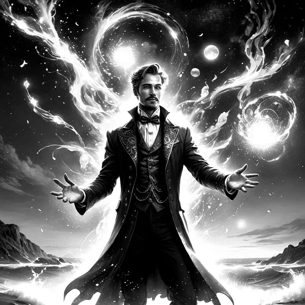 Magical Powers Over Blue Ocean in Fantasy Art Style