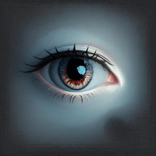 Menacing Ghost Reflected in a Single Eye