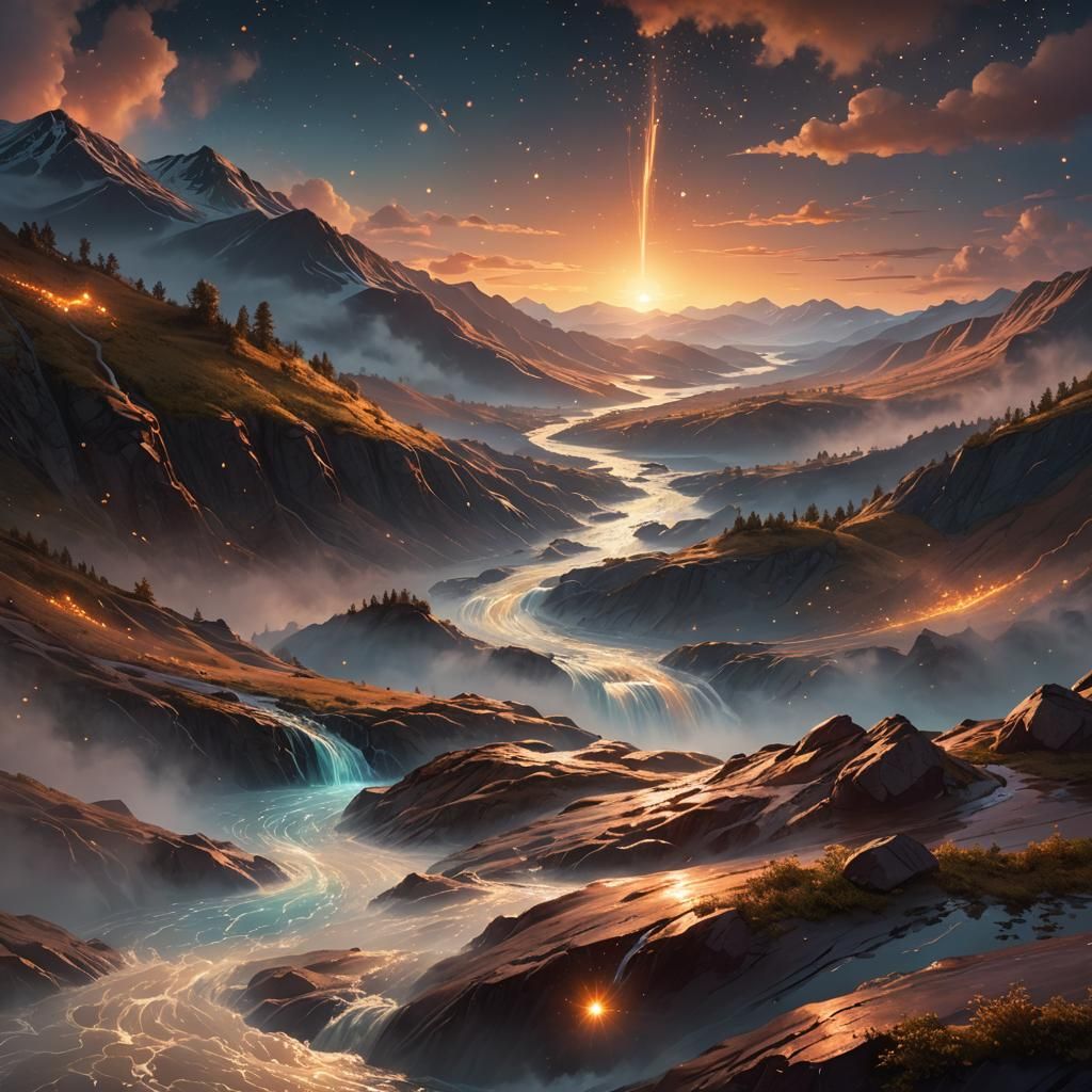 Glowing Star Hill Beside Copper River