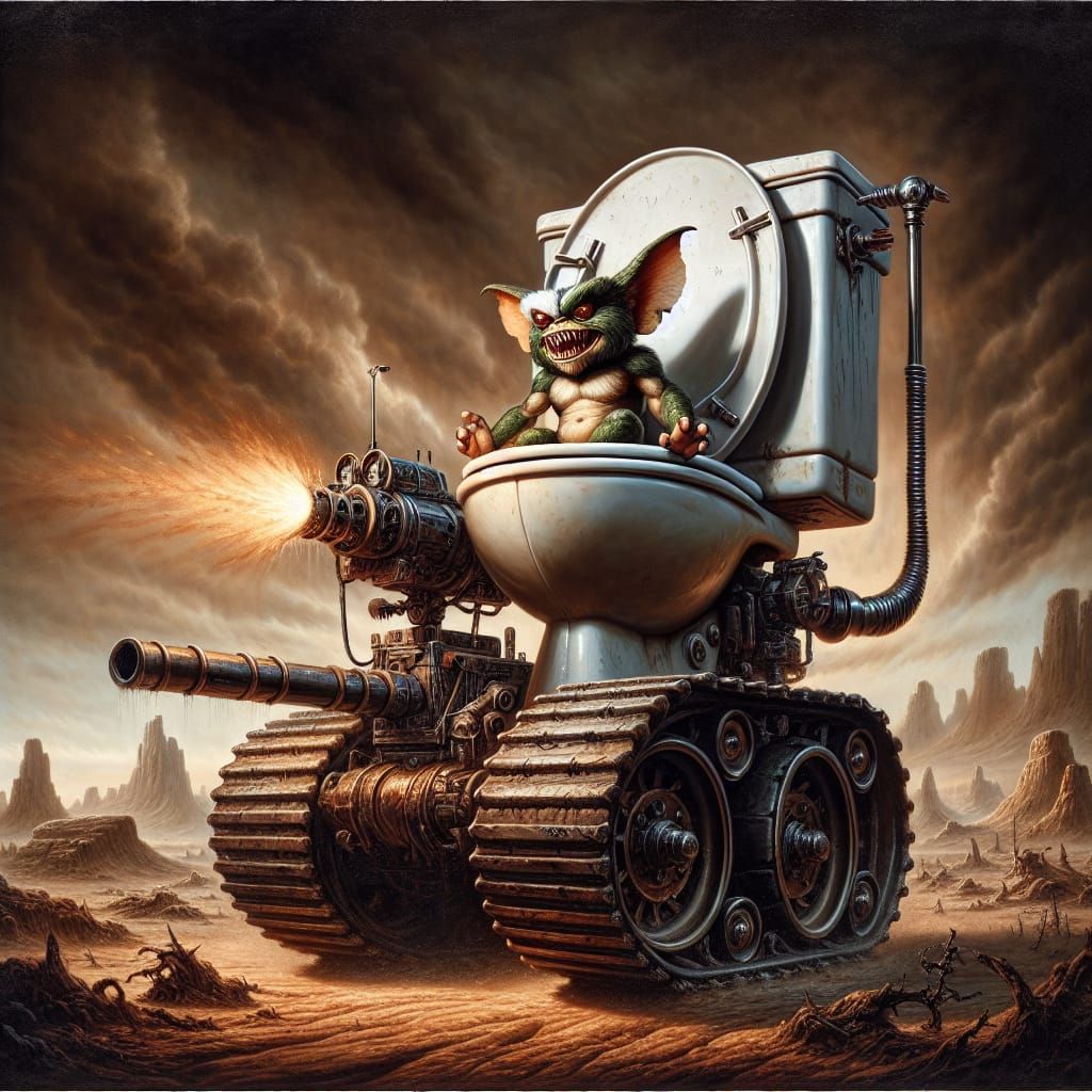 Chibi Gremlin Races Urinal Tank in Mad Max Wasteland