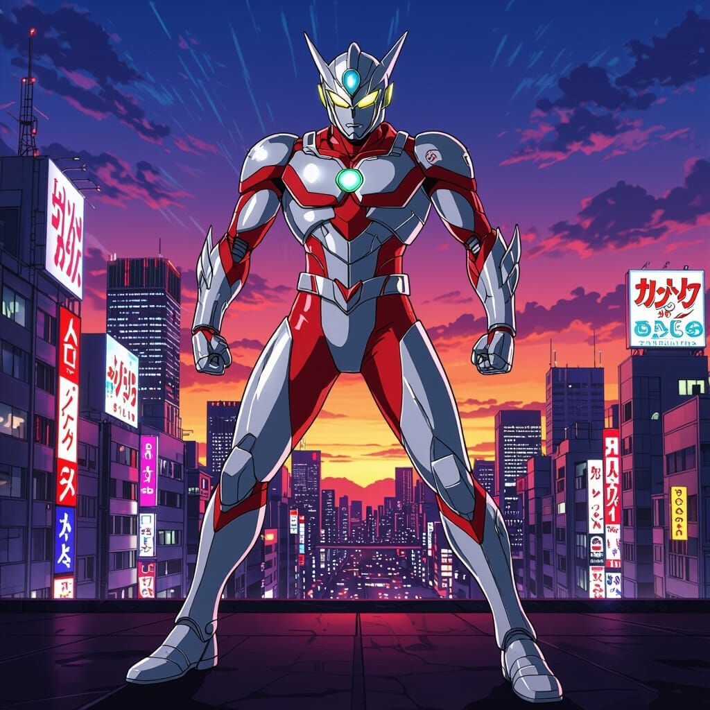 Shin Ultraman in Neon Tokyo: Anime Key Visual