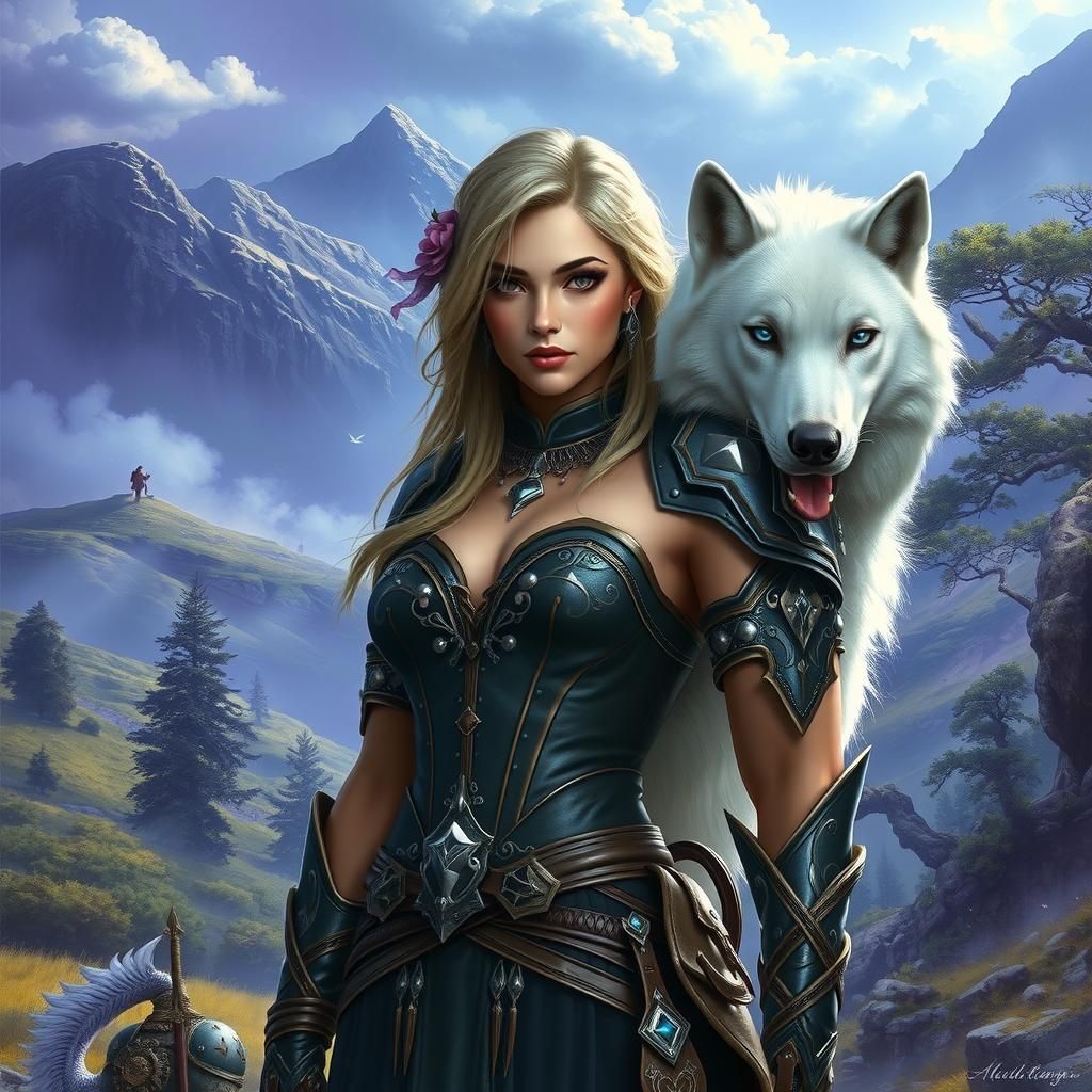 Role-play, warrier and her wolf