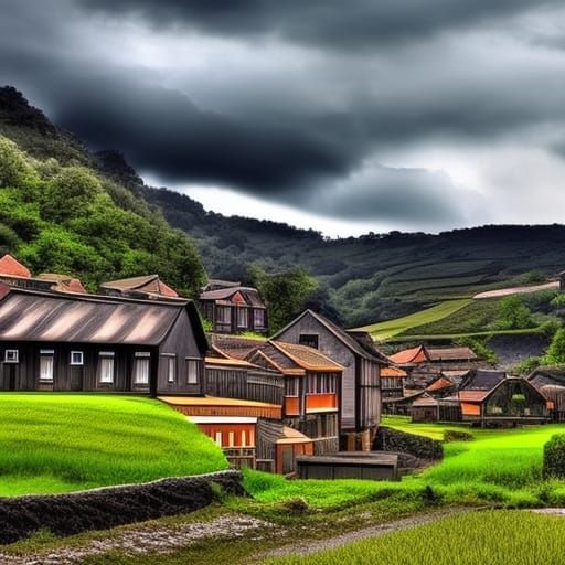 Cute countryside village