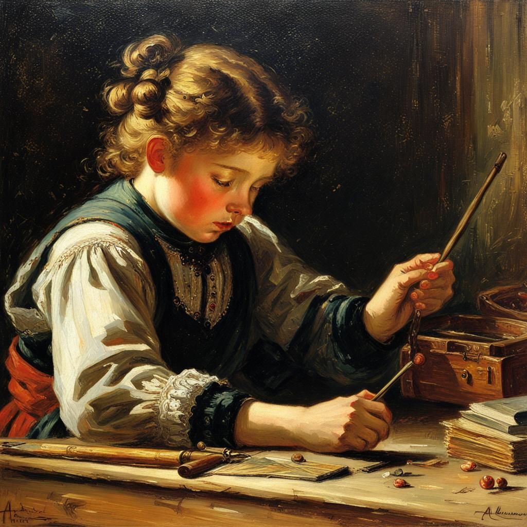 Classic Oil Painting in Alexei Harlamov Style