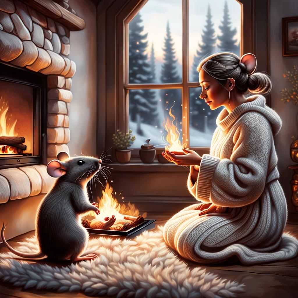 Cozy Mouse Home: A Hyperrealistic Hygge Scene