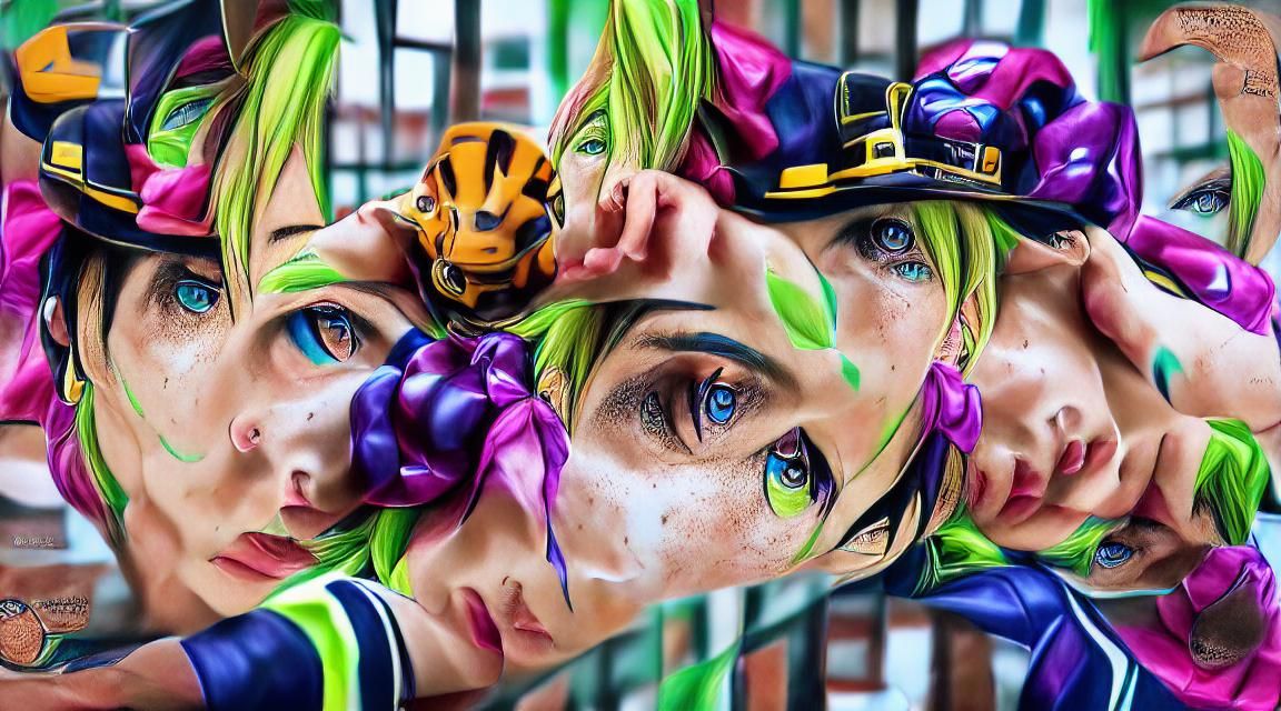 Jolyne Cujoh Hyperrealistic Anime Portrait
