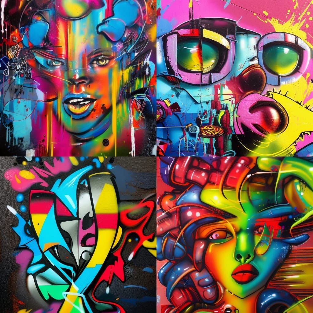 Colorful Melting Graffiti Street Art